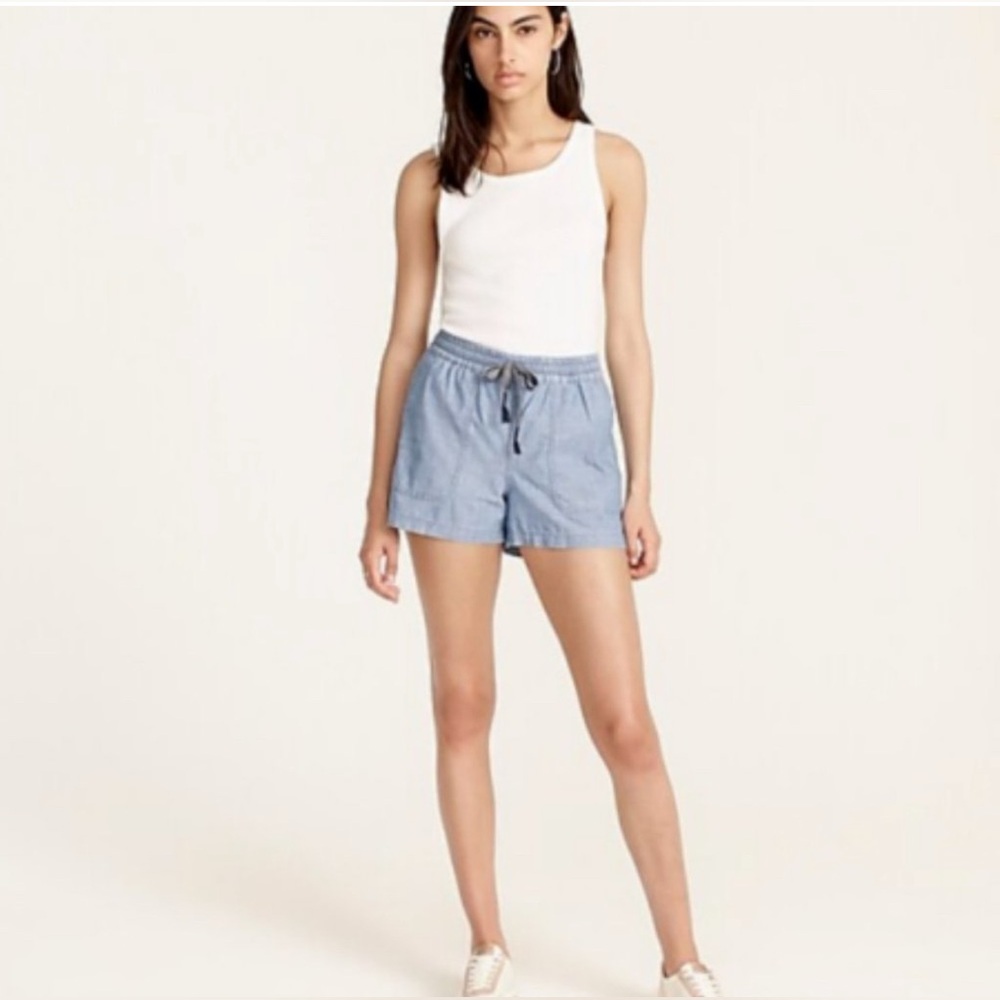 J.CREW shorts Seaside short in chambray denim‎ pull on Madewell jcrew j crew